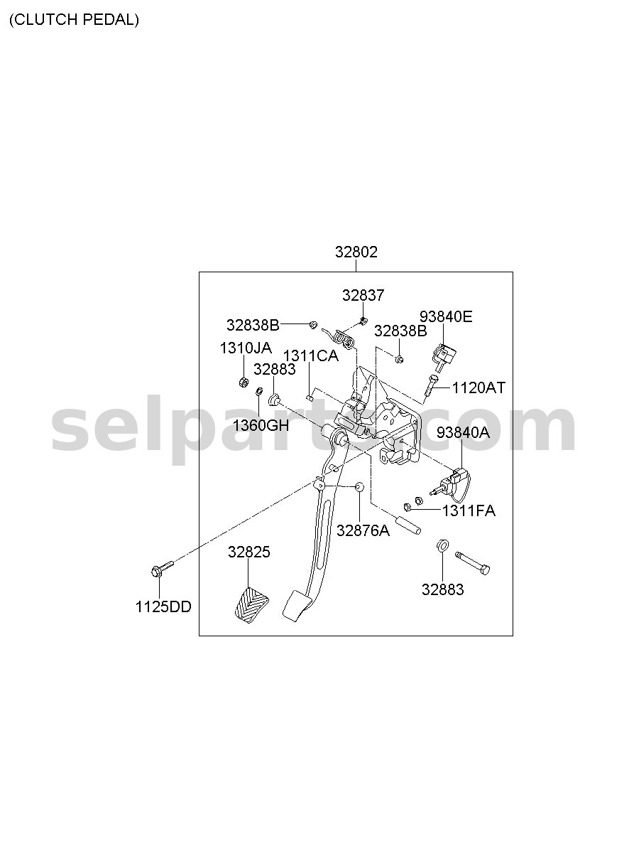 Genuine PEDAL ASSY-CLUTCH for Hyundai Grand Starex #328024H150