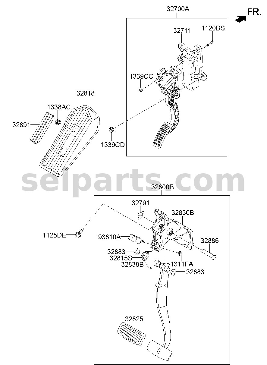 Genuine MEMBER - PEDAL SUPPORT for Kia MOHAVE 16 (2016-2019) #328302J000
