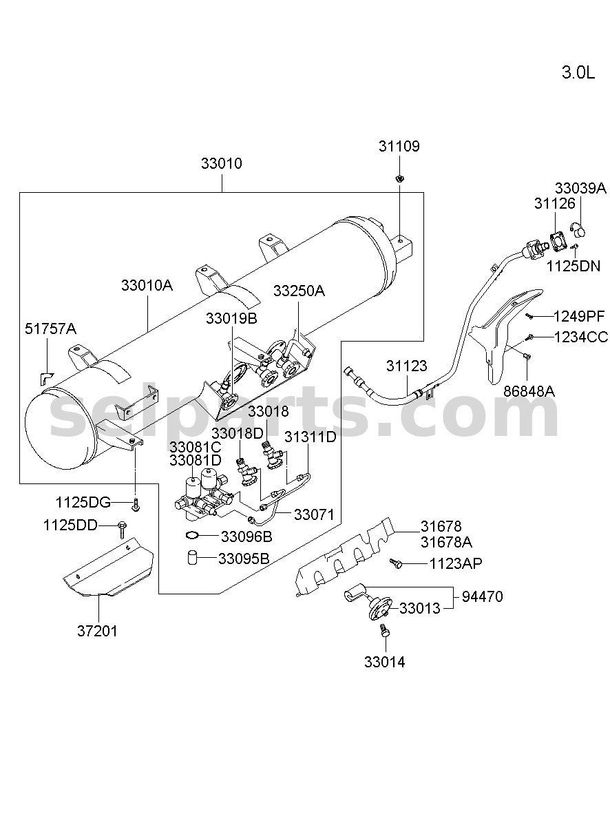 Genuine HOSE ASSY-LPG FEED for Hyundai Sonata #33080C1000