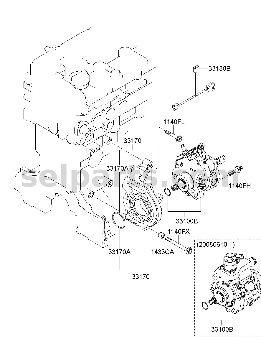 Genuine PUMP ASSY-HIGH PRESSURE for Hyundai Grand Starex #331004A420