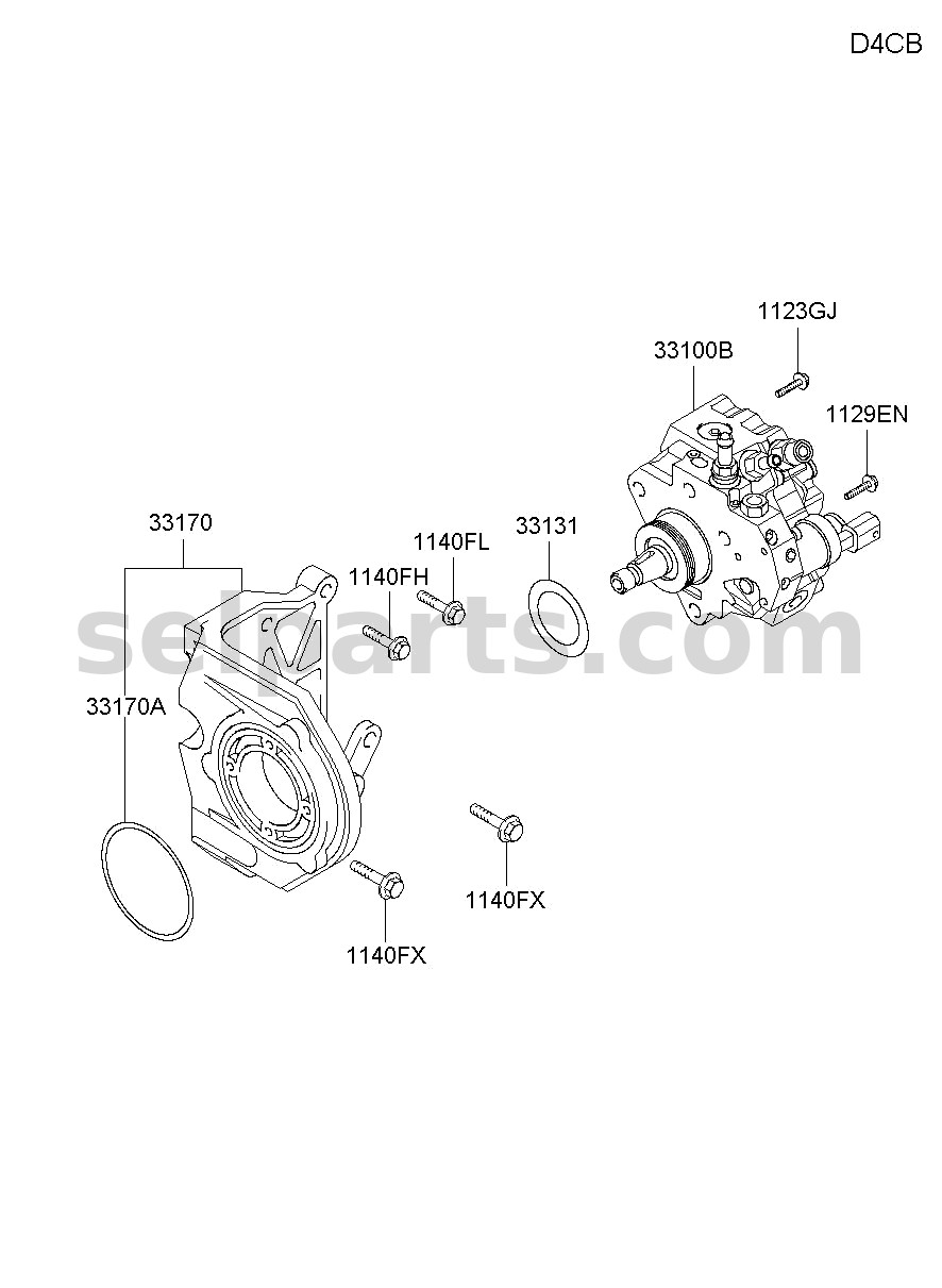 Genuine BRACKET ASSY-HIGH PRESSURE PUMP for Hyundai Grand Starex #331504A701