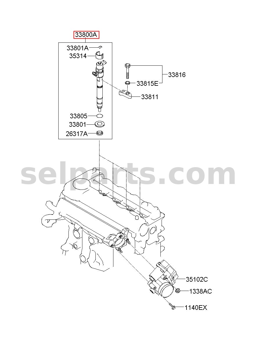 Genuine CALIPER KIT-RR BRAKE,RH for Kia K5 #58311L1A05