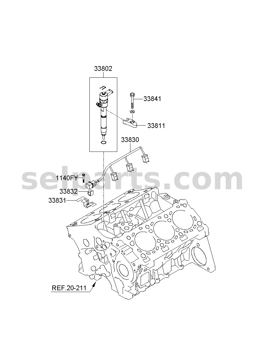 Genuine INJECTOR for Kia MOHAVE 16 (2016-2019) #338003A100