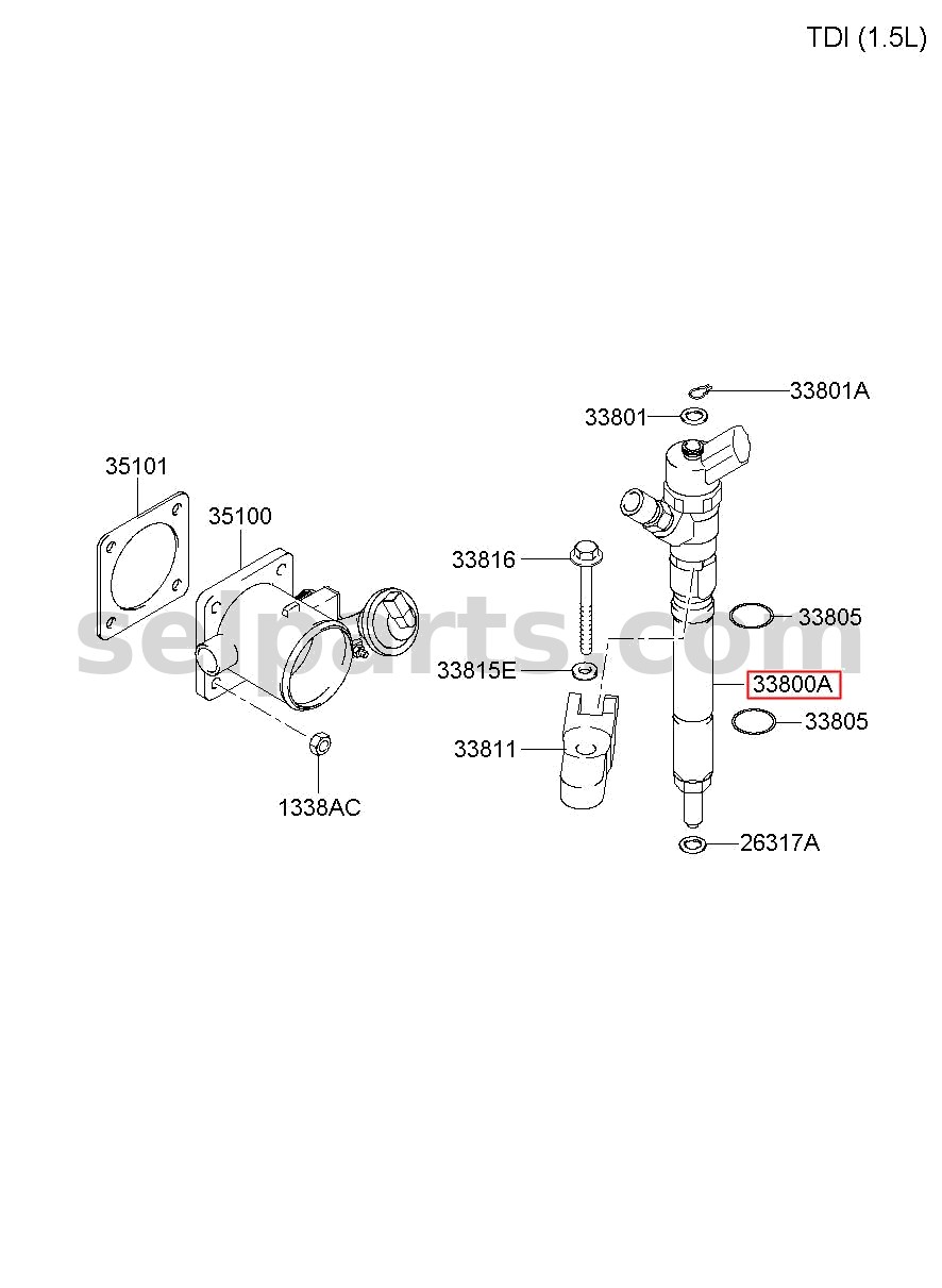 Genuine INJECTOR ASSY-FUEL for Hyundai Grand Starex #338004A500