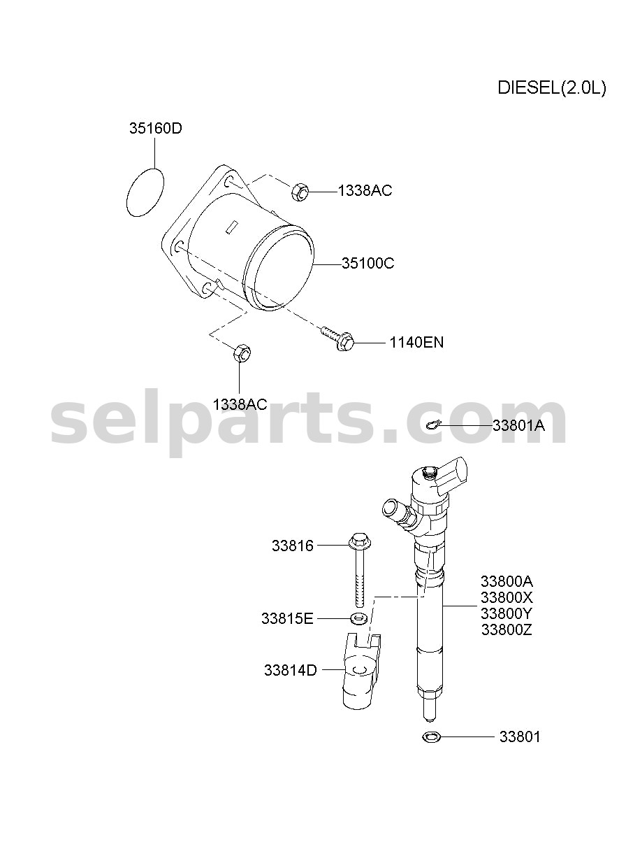Genuine BRACKET-FUEL INJECTOR CLAMPING for Kia Sportage #338142F600