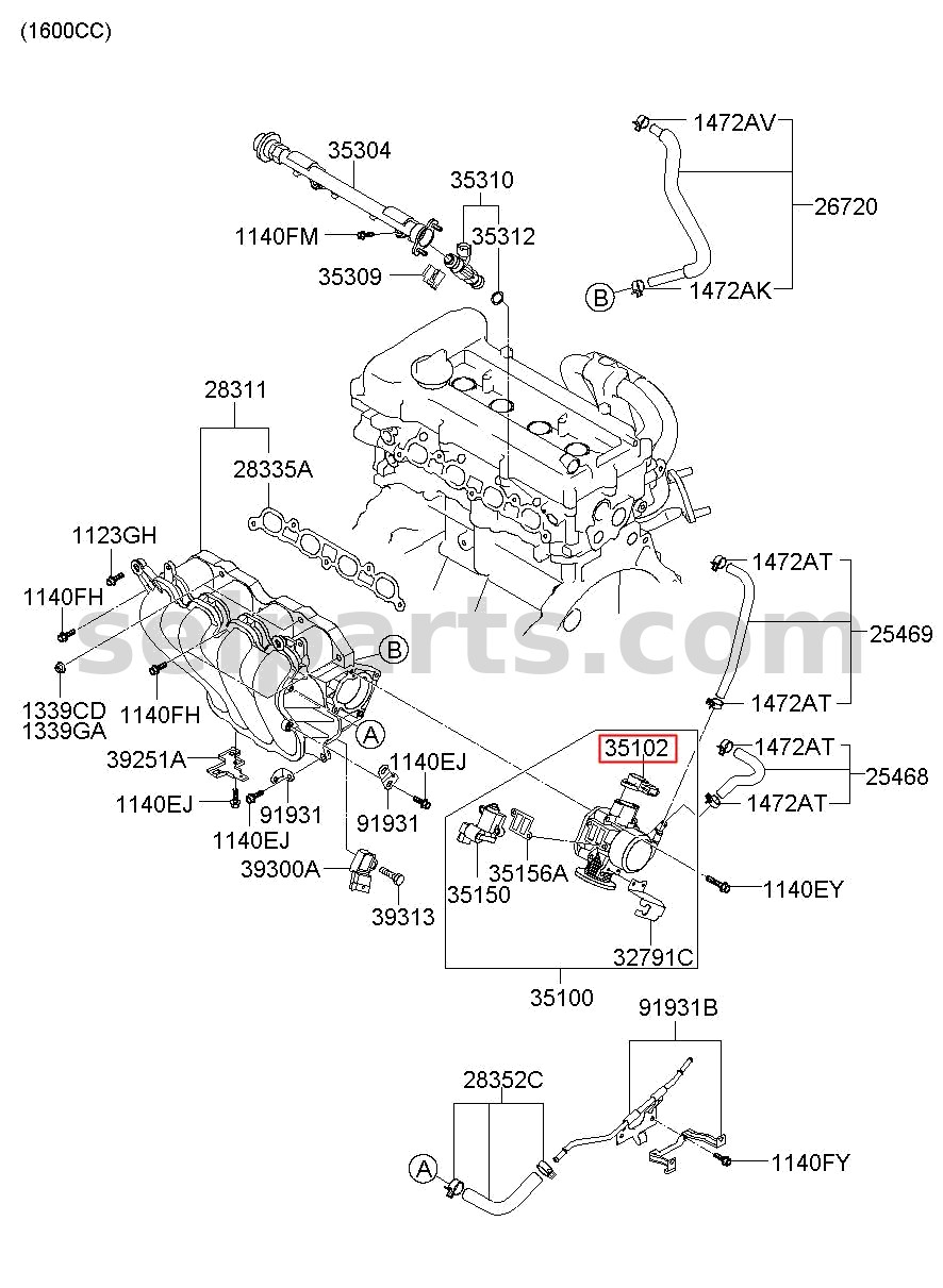Genuine SENSOR ASSY-THROTTLE POSITION for Hyundai Grand Starex #3517026910
