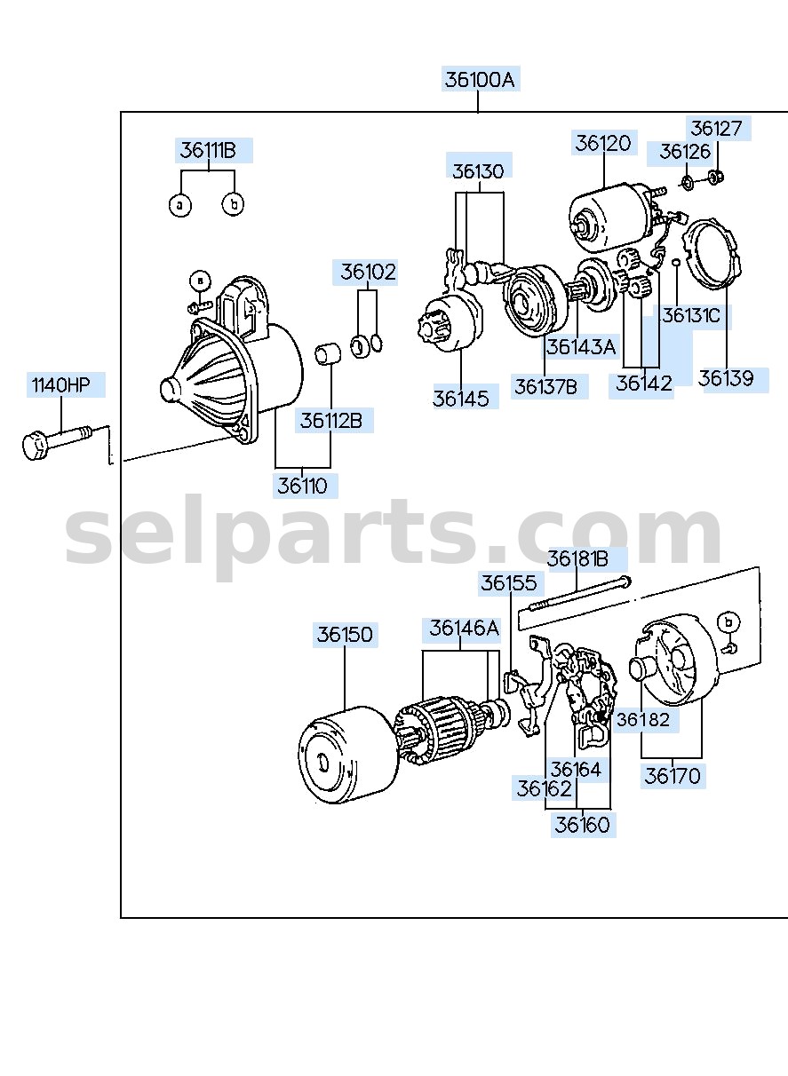 Genuine STARTER ASSY for Hyundai Grand Starex #361004A000