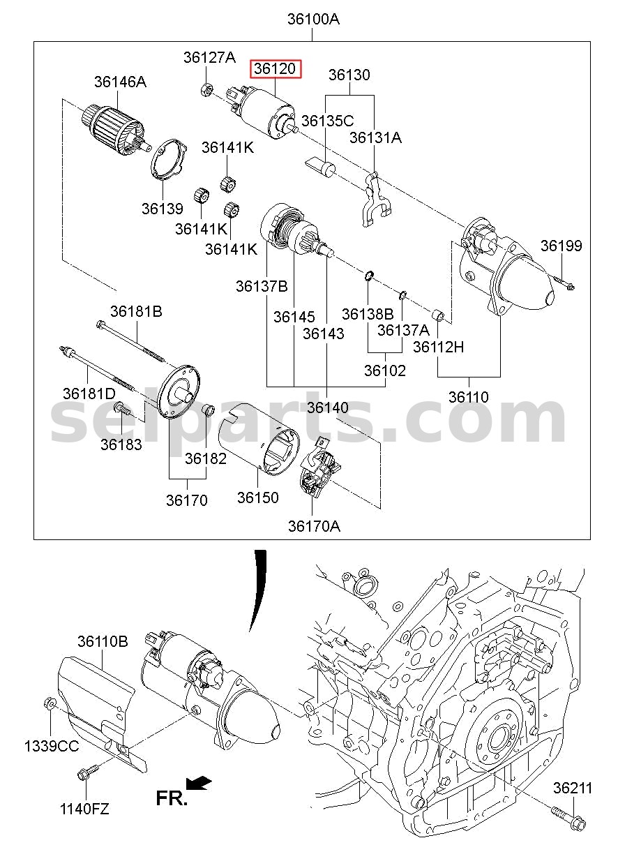 Genuine SWITCH ASSY-STARTER MAGNETIC for Kia Sportage #361202F055