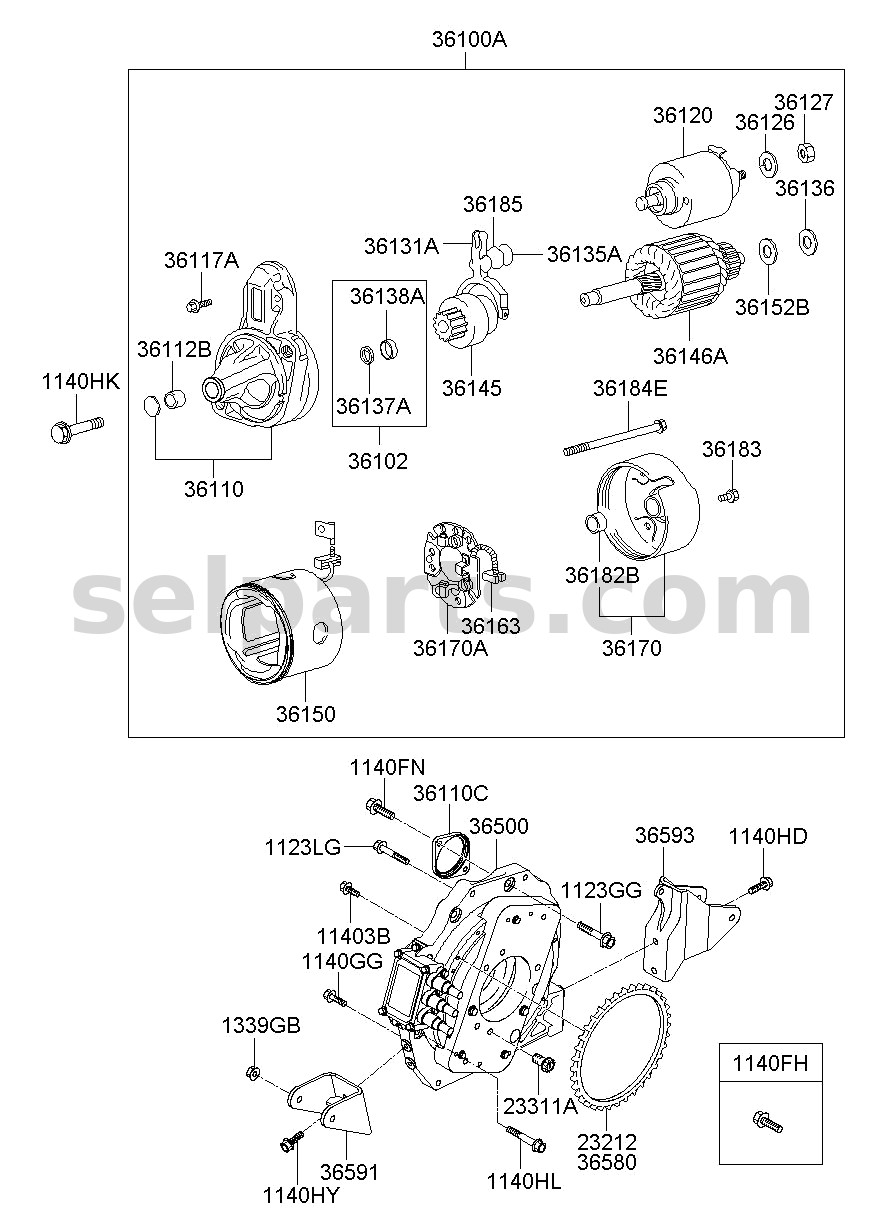 Genuine RING GEAR ASSY for Hyundai Sonata #361362G300