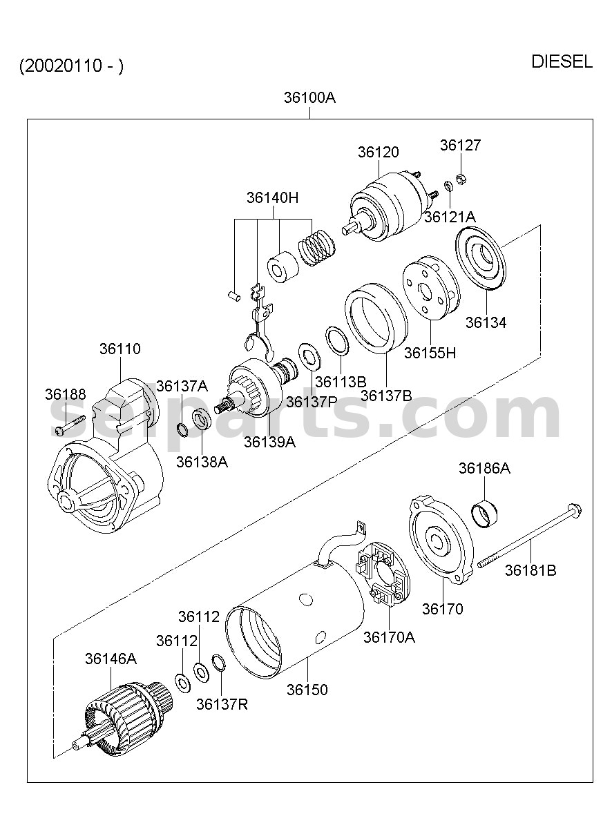 Genuine LEVER & PLUNGER ASSY for Hyundai Grand Starex #3614042300