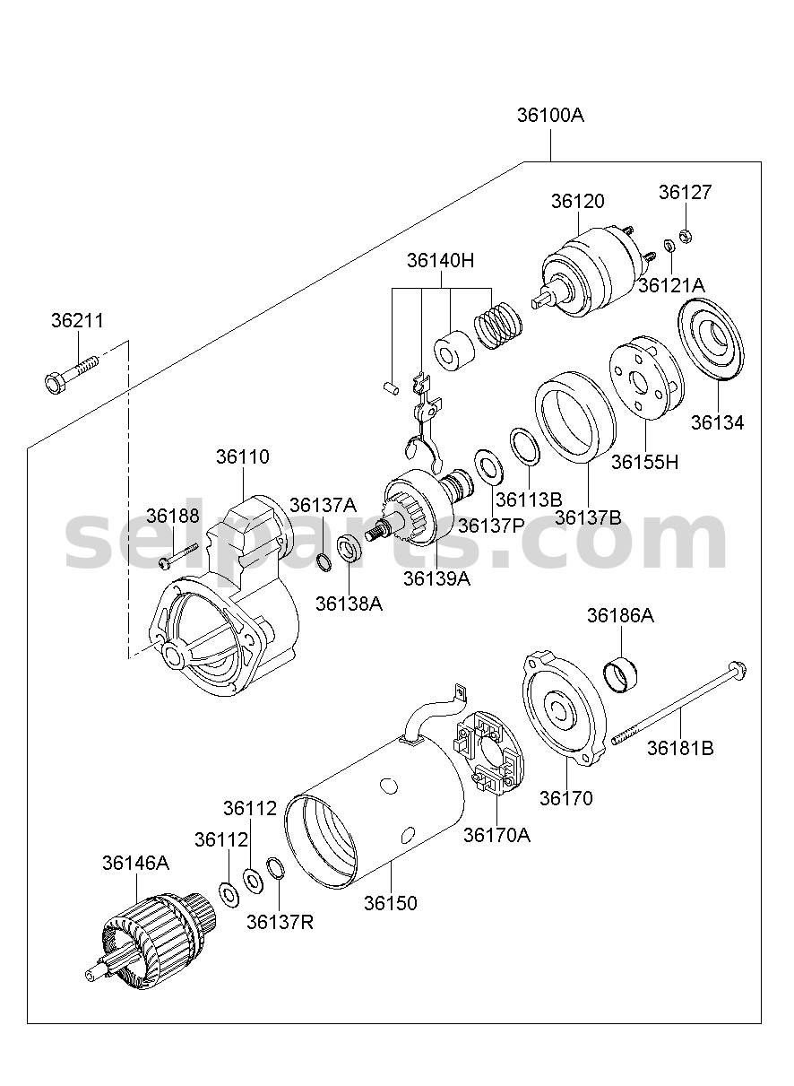 Genuine PLANET SHAFT ASSY for Hyundai Grand Starex #3614325011
