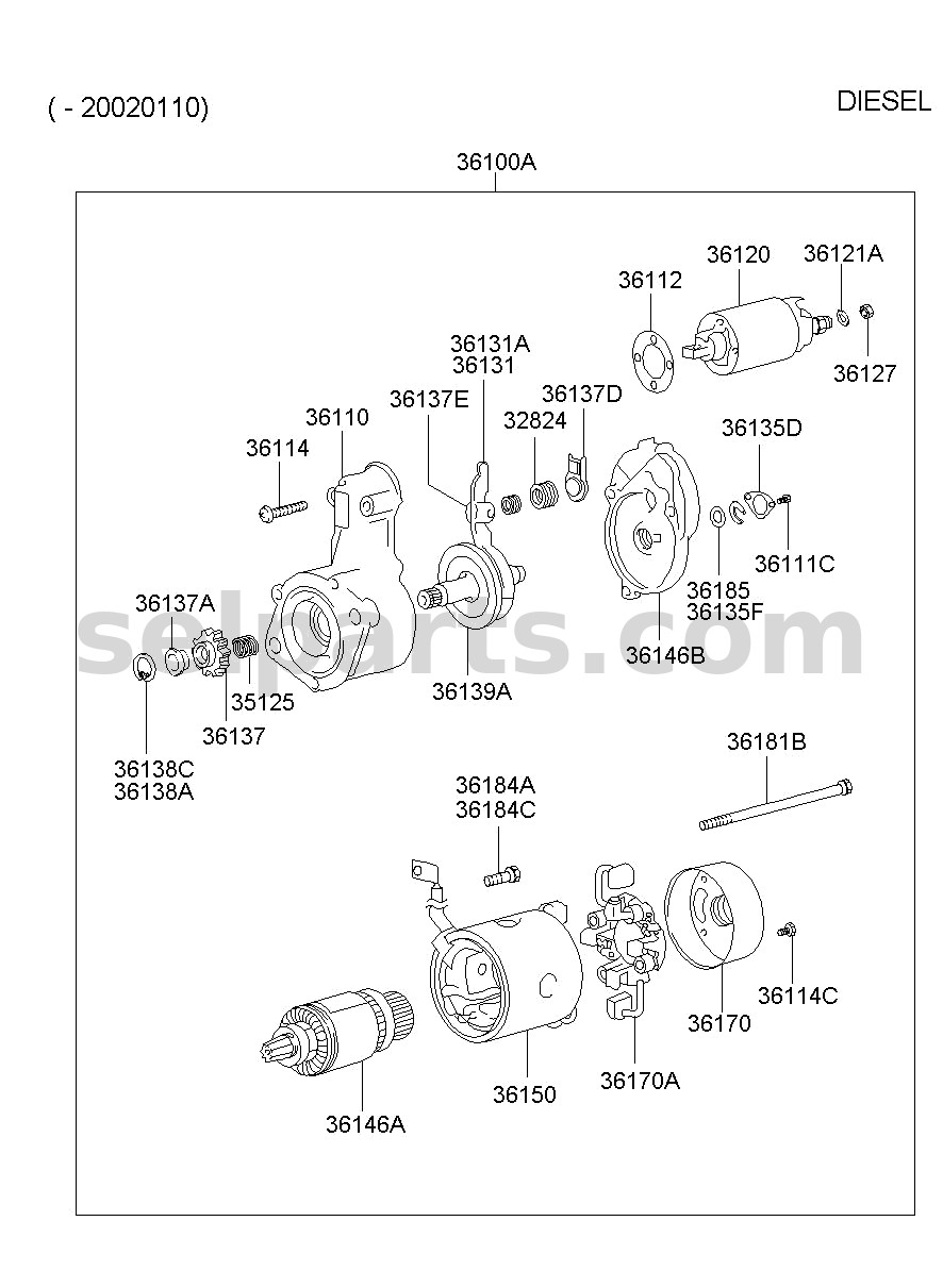 Genuine ARMATURE ASSY for Hyundai Grand Starex #3615042000