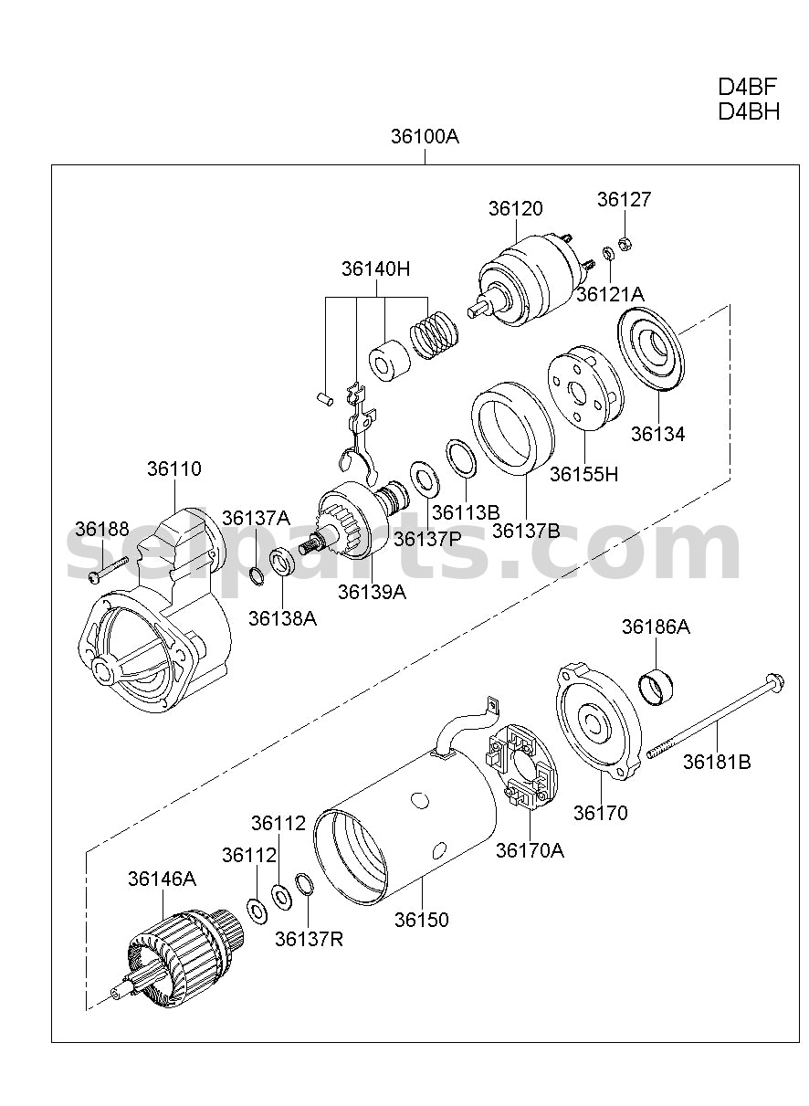 Genuine YOKE ASSY-STARTER for Hyundai Grand Starex #3616042050
