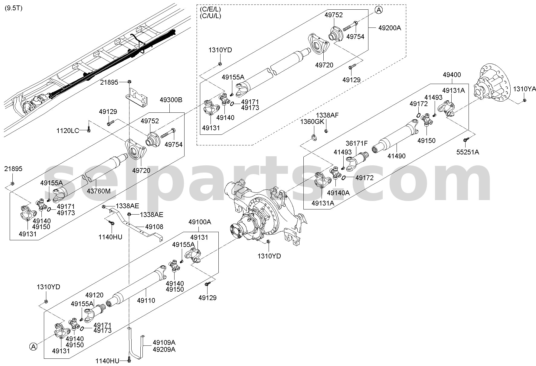 Genuine YOKE ASSY for Hyundai Grand Starex #361714A012