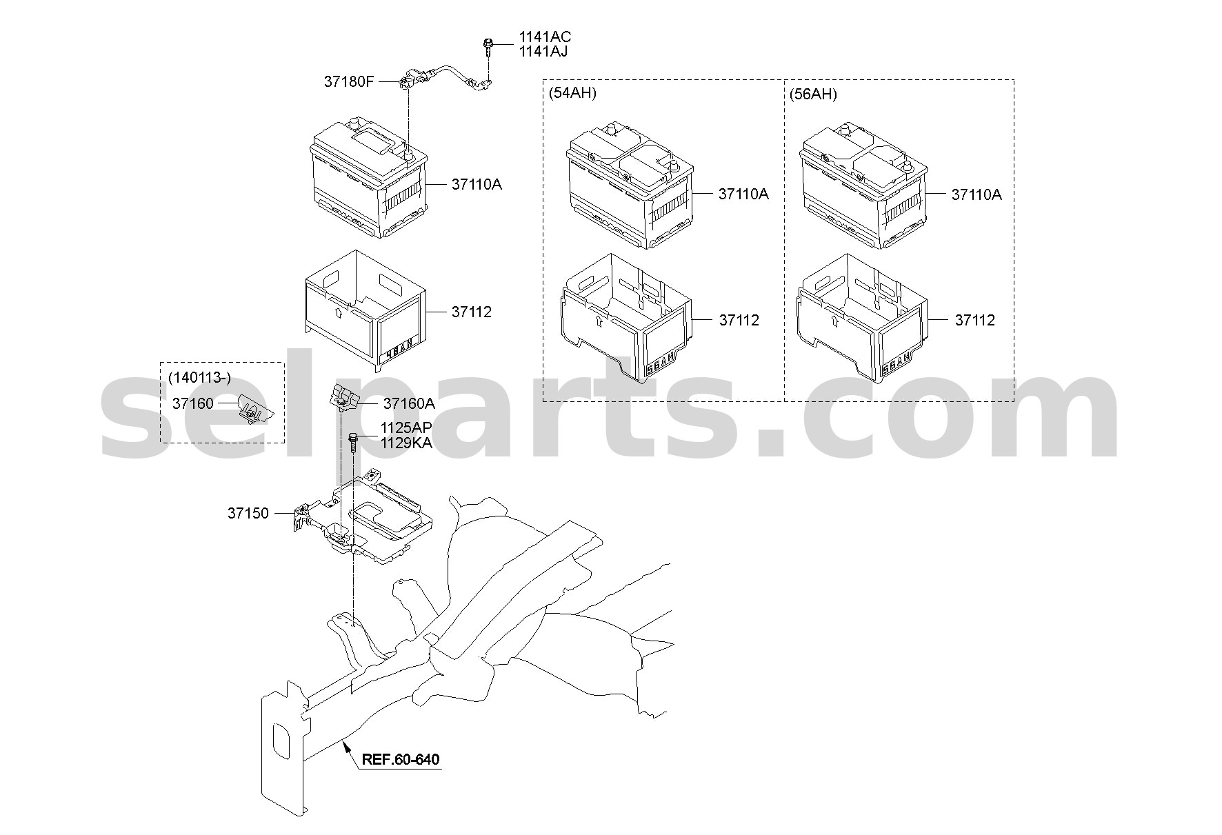 Genuine INSULATION PAD-BATTERY for Kia Sportage #371123X110