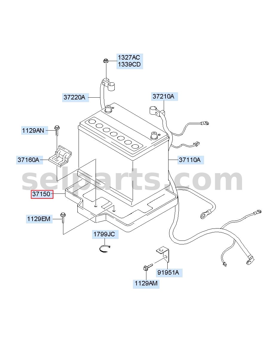 Genuine TRAY ASSY-BATTERY for Hyundai Sonata #37150C1000
