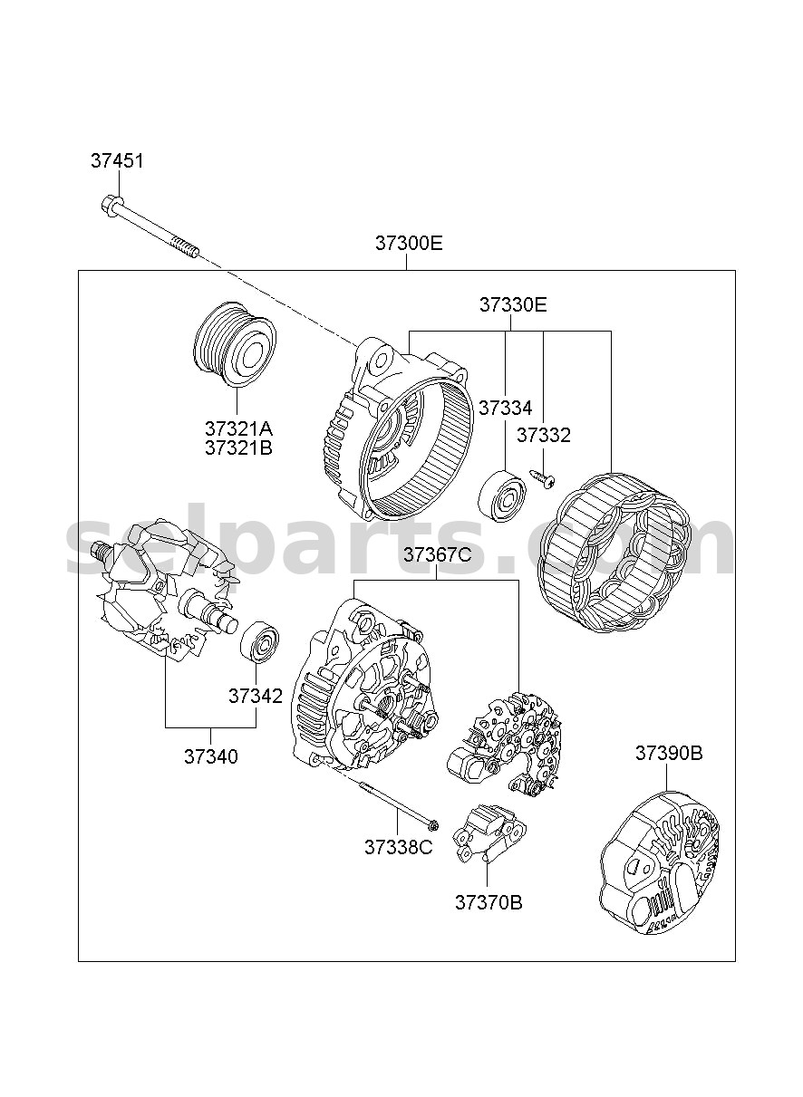 Genuine ALTERNATOR ASSY for Kia Sportage #373002E400