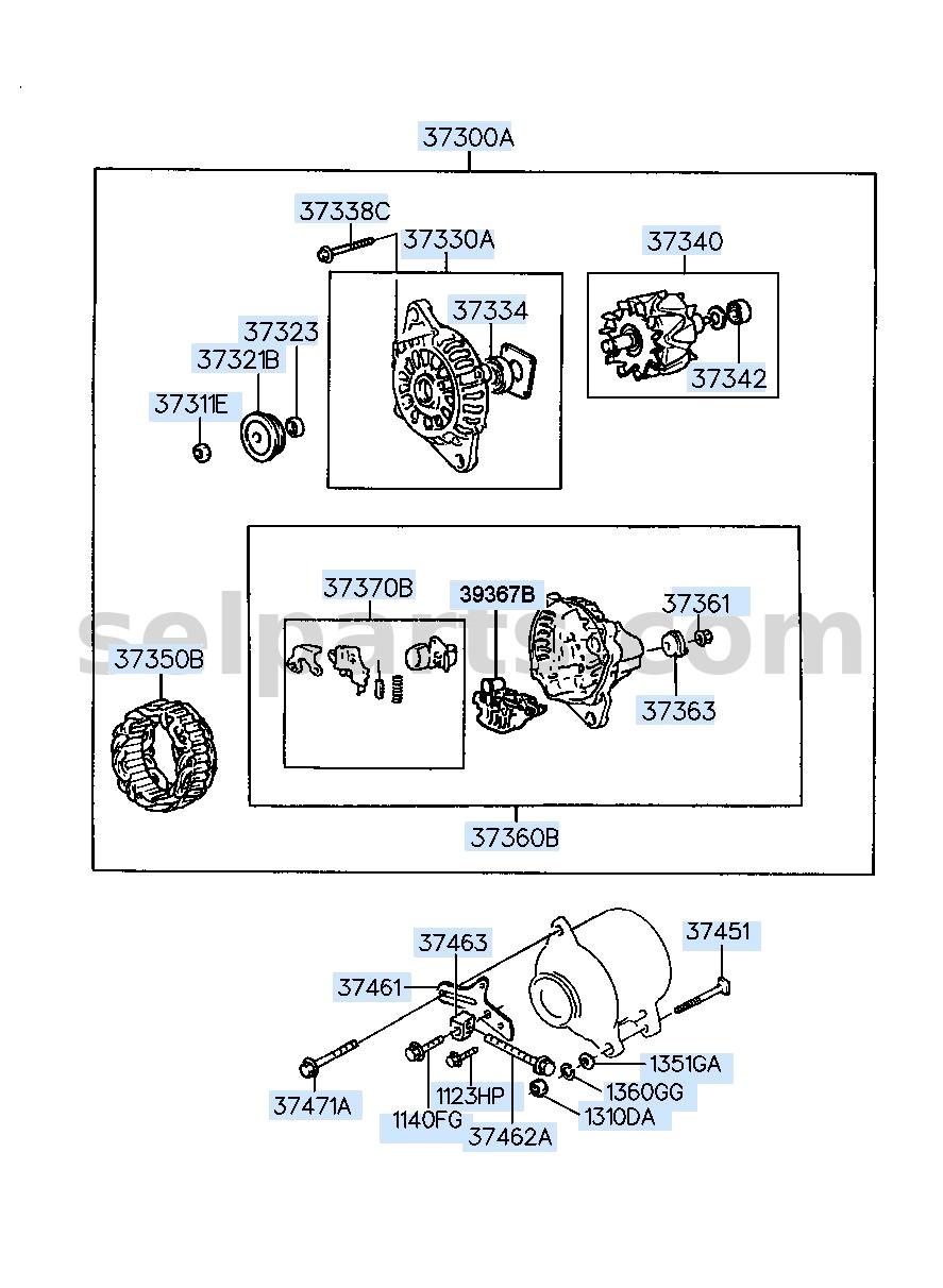 Genuine GENERATOR ASSY for Kia MOHAVE 16 (2016-2019) #373003A100