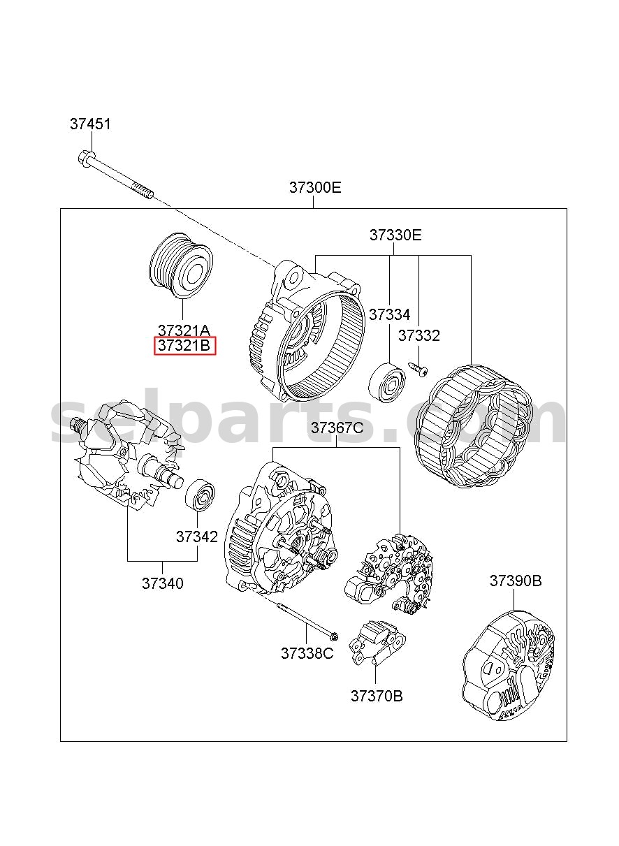 Genuine PULLEY-GENERATOR for Kia Sportage #373202E010
