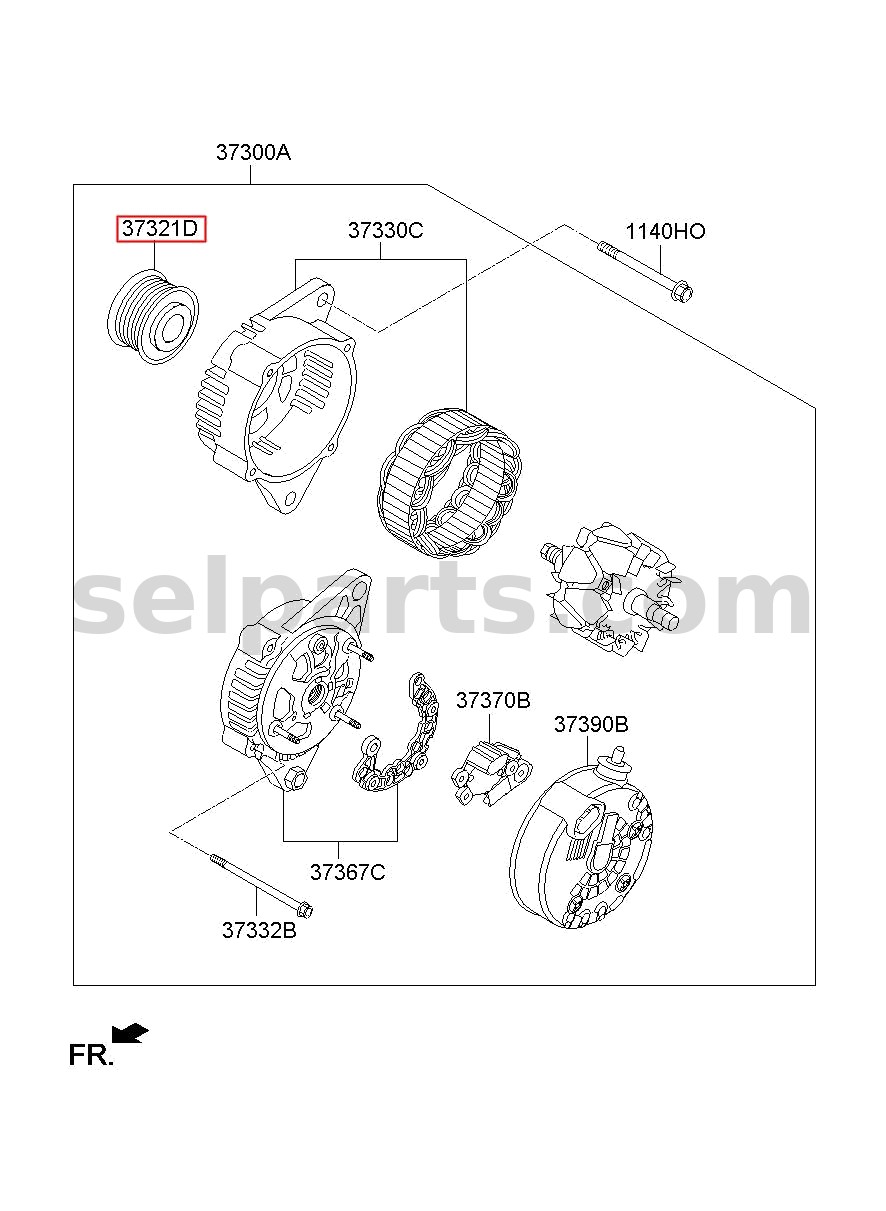 Genuine PULLEY ASSY for Kia Sportage #373222F001