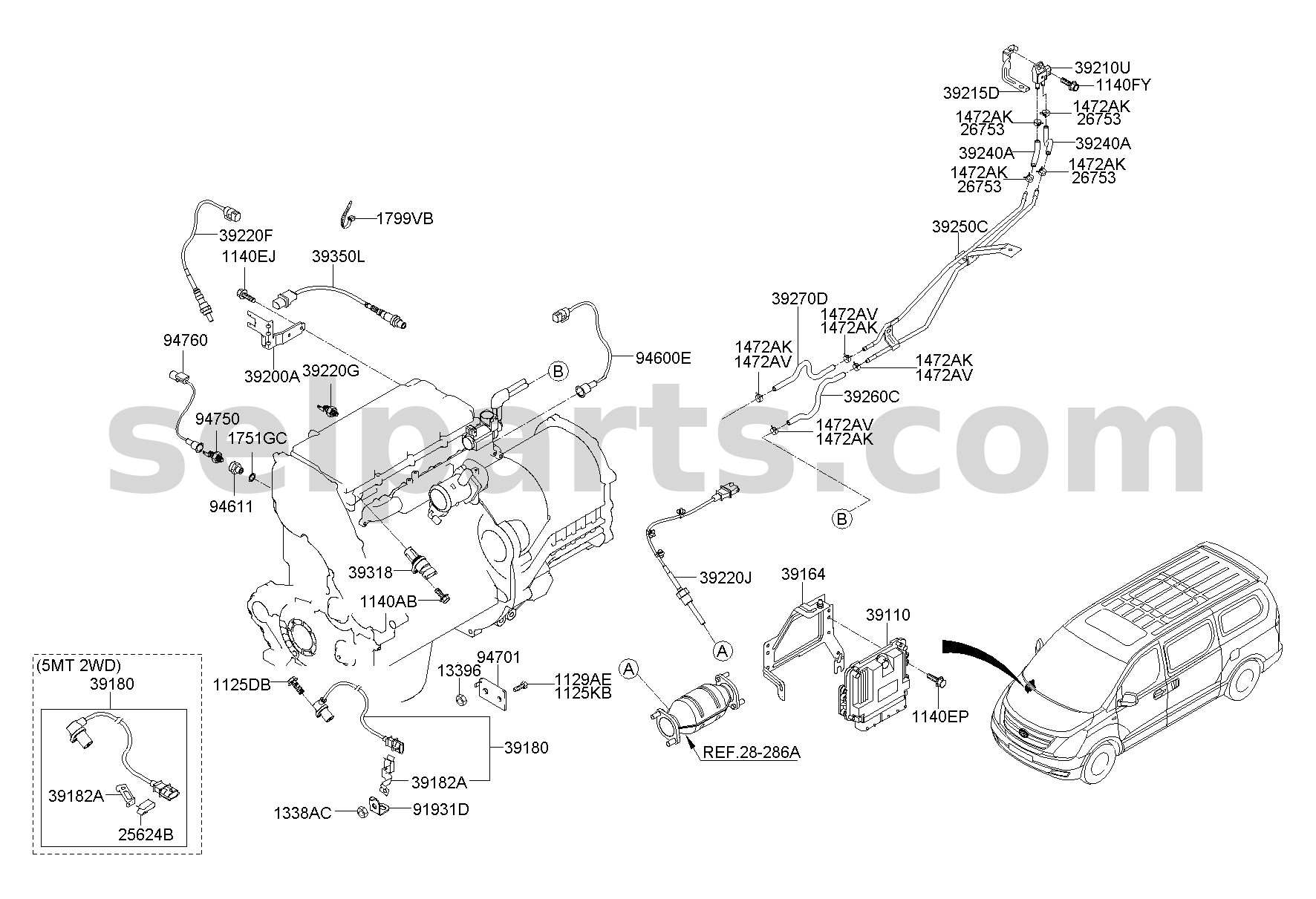 Genuine ELECTRONIC CONTROL UNIT for Hyundai Grand Starex #391114A132