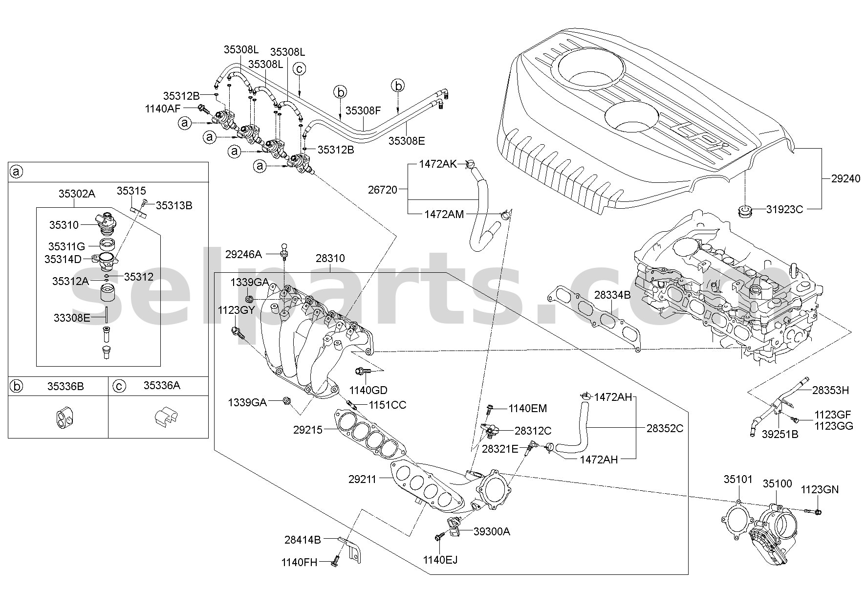 Genuine MIRROR ASSY-OUTSIDE RR VIEW,RH for Kia K5 #87620A80904SS