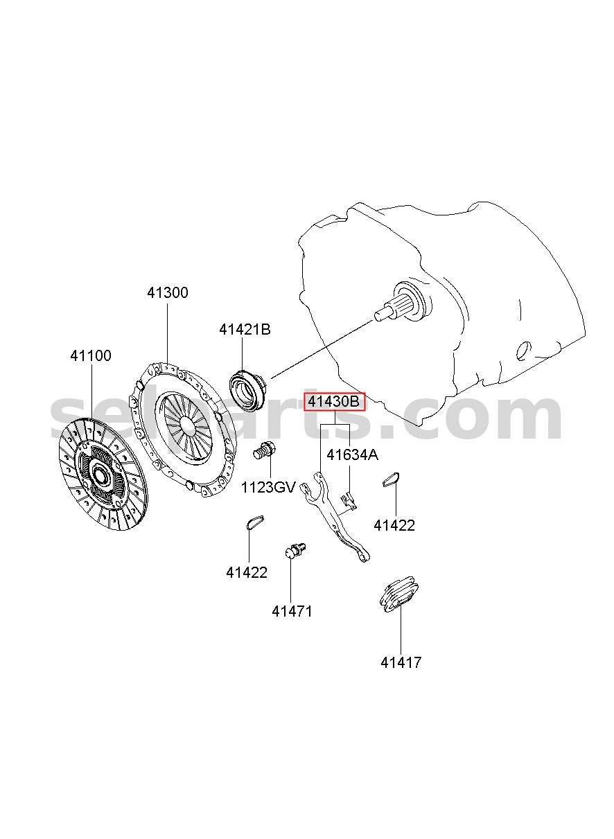 Genuine FORK ASSY-RELEASE for Hyundai Grand Starex #414134A000