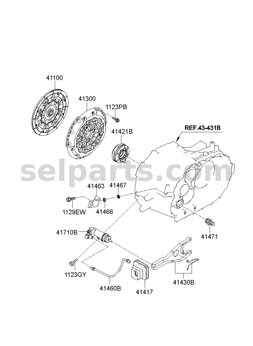 Genuine HOUSING-CLUTCH for Kia K5 #431152D000