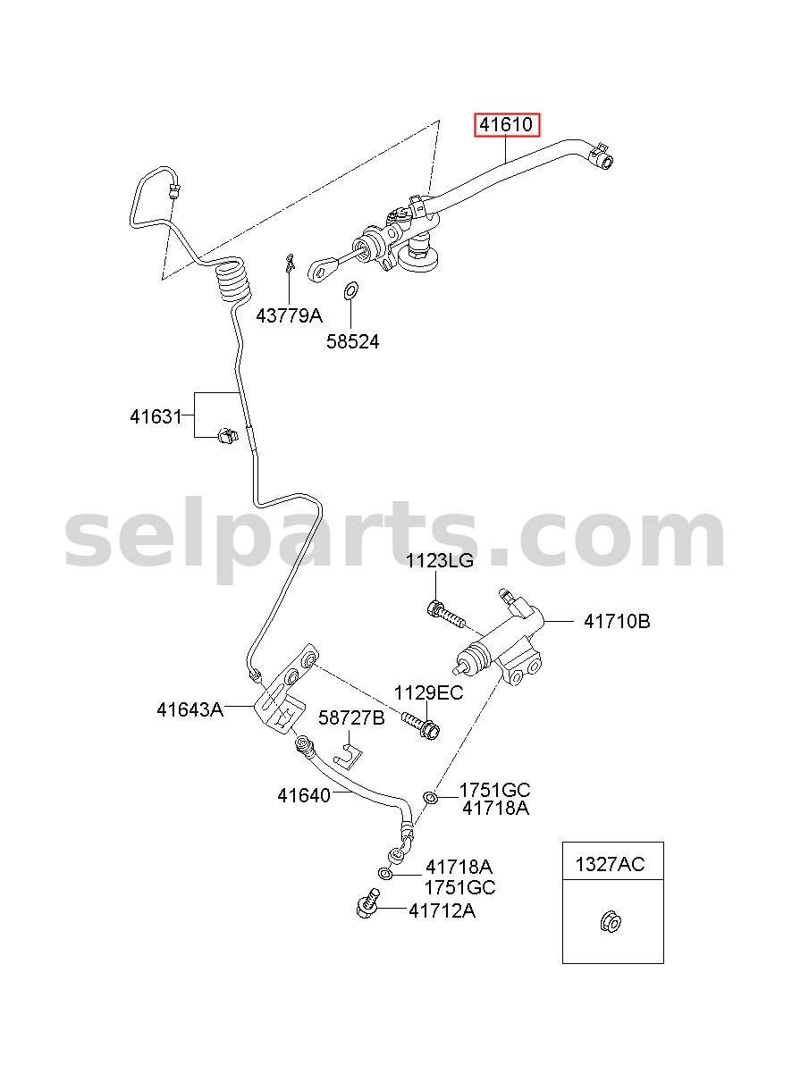 Genuine CYLINDER ASSY-CLUTCH MASTER for Hyundai Grand Starex #416004H100