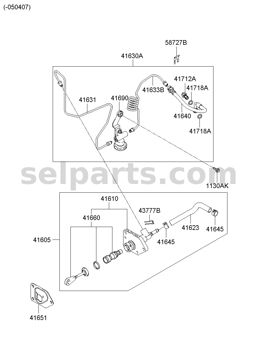 Genuine TUBE ASSY-CLUTCH for Hyundai Sonata #41630C1100