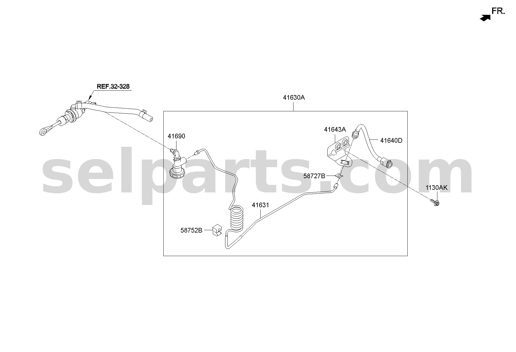 Genuine HOSE ASSY-CLUTCH for Kia Sportage #41640D3100