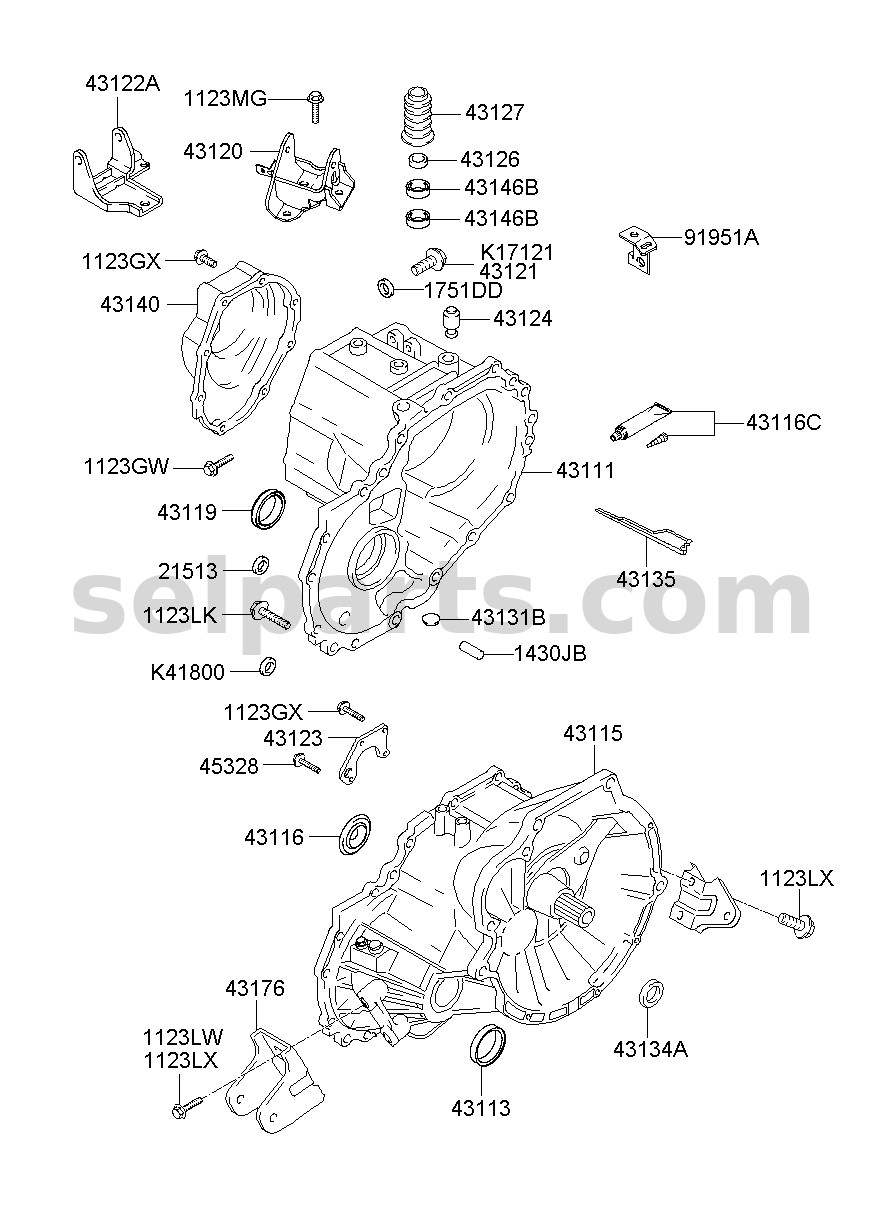 Genuine BRACKET-TRANSAXLE MTG for Kia Sportage #4312024960