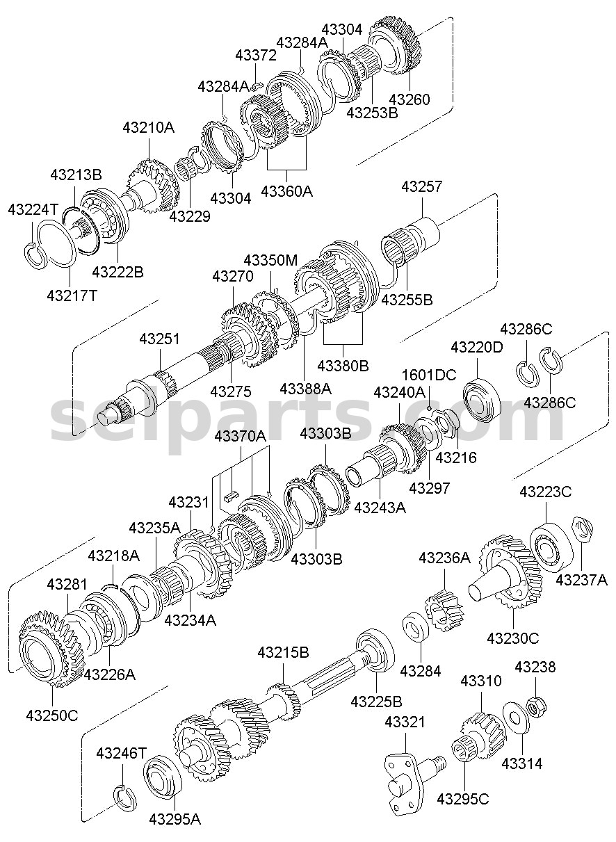 Genuine GEAR ASSY-REVERSE for Hyundai Grand Starex #4323025500