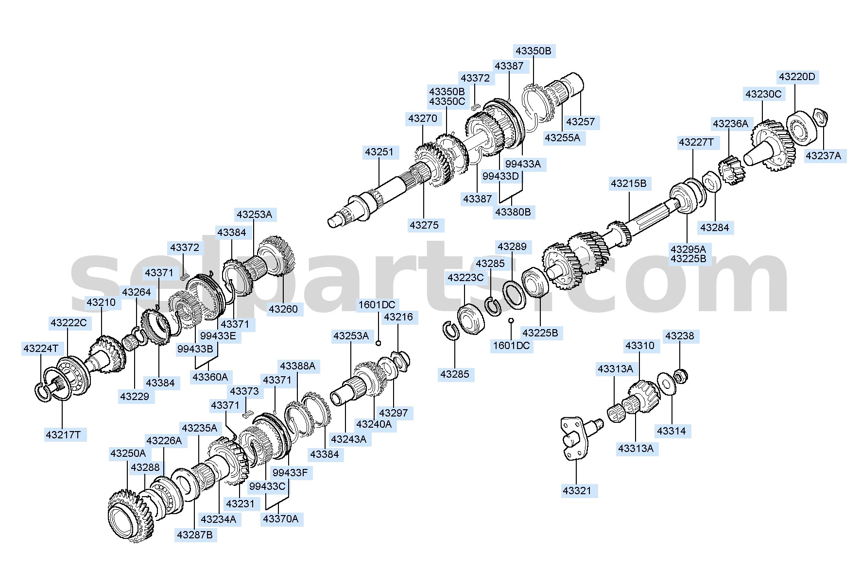 Genuine GEAR-COUNTER SHAFT REVERSE for Hyundai Grand Starex #432364D501