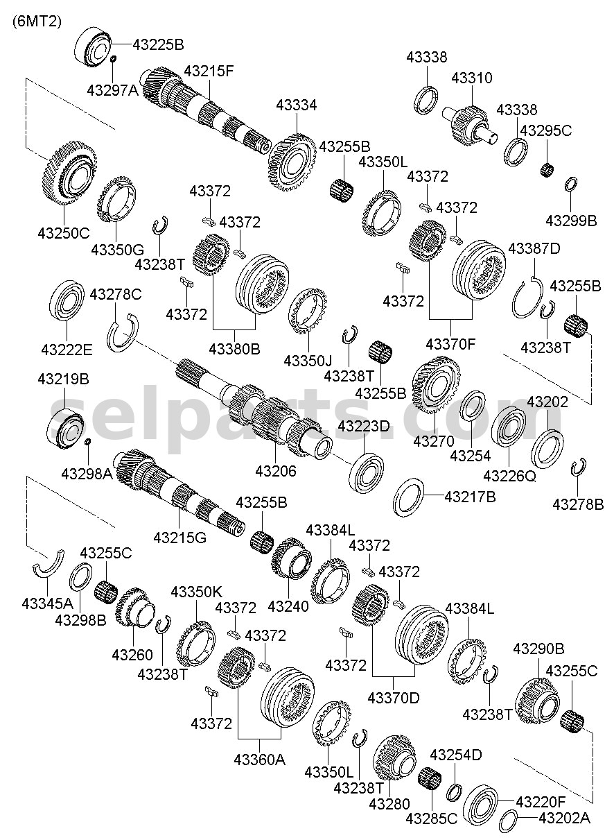 Genuine GEAR ASSY-6TH SPEED for Kia Sportage #4329024700