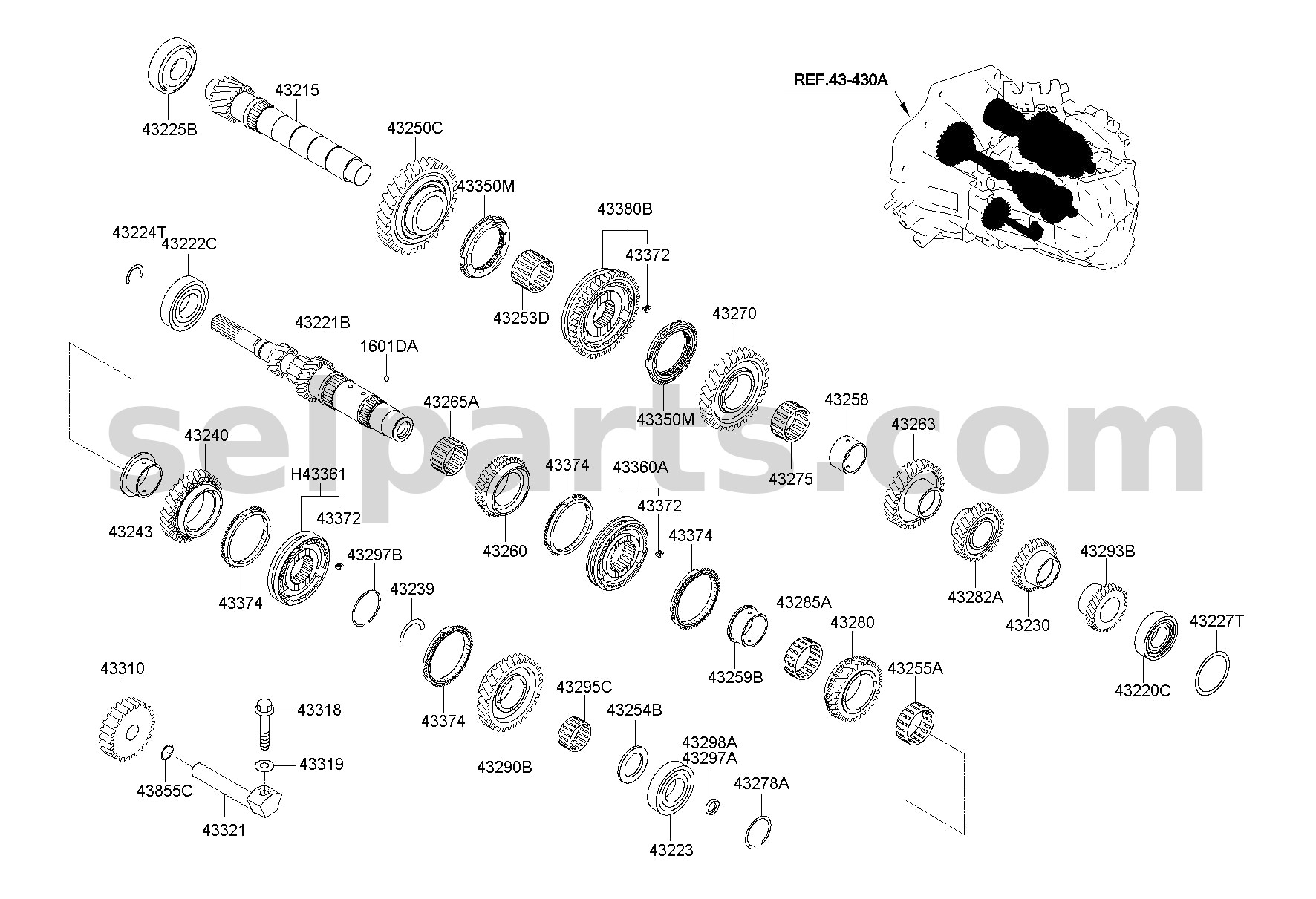 Genuine GEAR ASSY-6TH SPEED for Kia Sportage #432902D000
