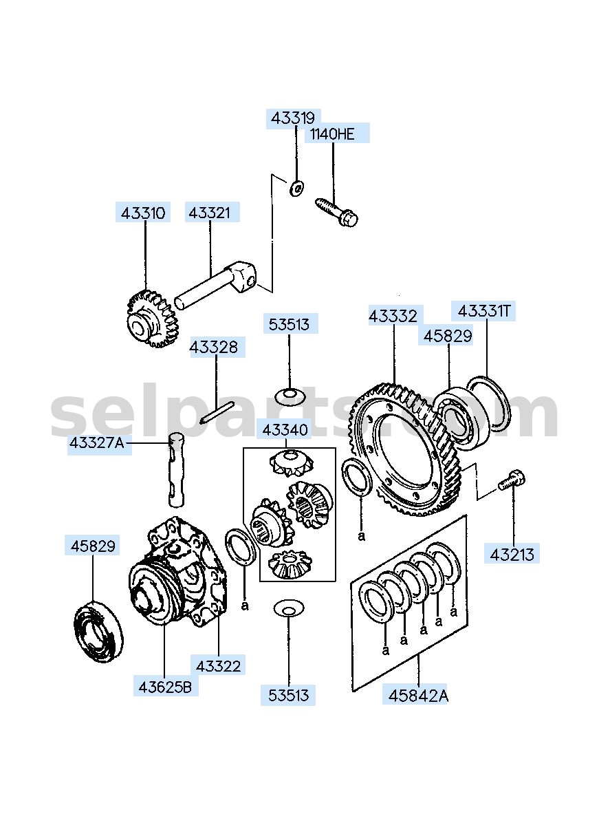 Genuine GEAR-DIFFERENTIAL DRIVE for Kia Sportage #4333224710