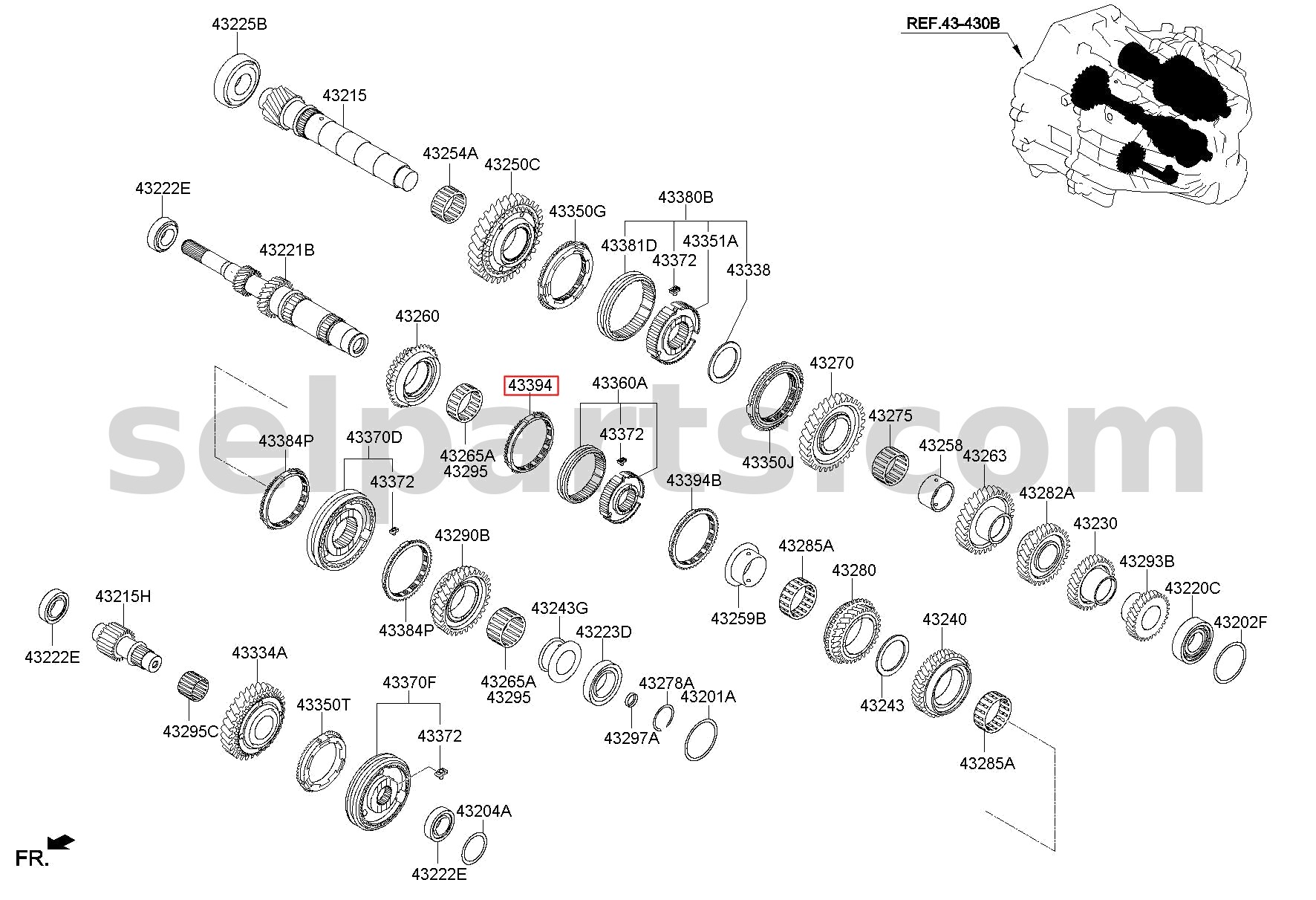 Genuine RING-SYNCHRONIZER(3RD) for Hyundai Sonata #433943D000