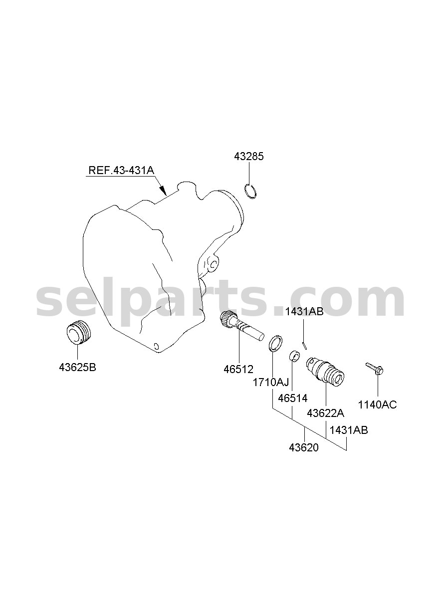 Genuine SLEEVE ASSY-SPEEDOMETER for Hyundai Grand Starex #4362125519