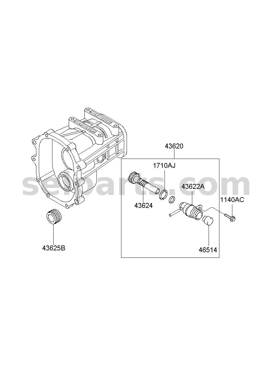 Genuine SLEEVE ASSY-SPEEDOMETER for Hyundai Grand Starex #436214D020