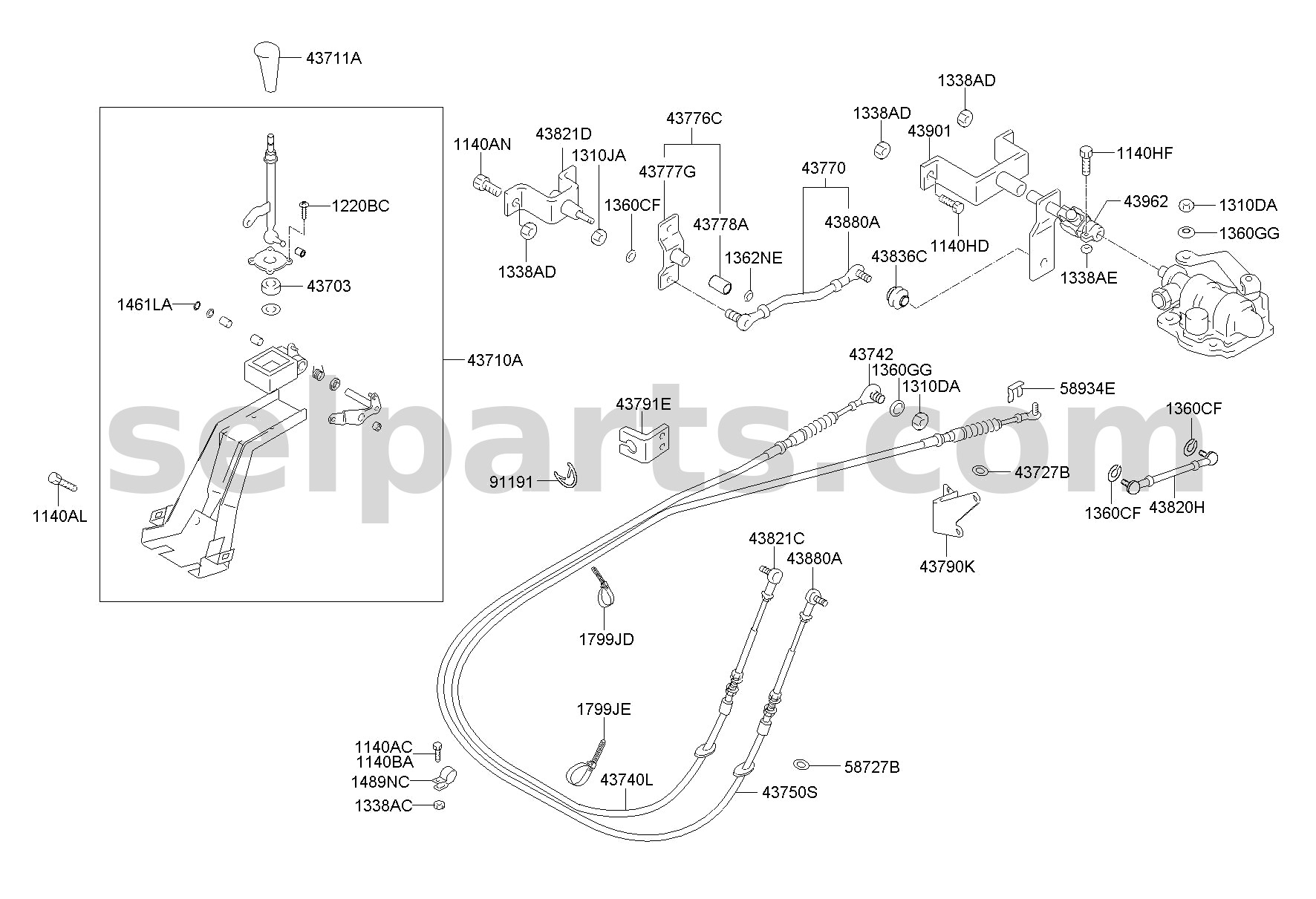 Genuine LEVER-SHIFT for Hyundai Sonata #43720C1100