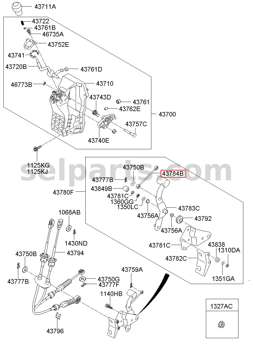 Genuine ROD ASSY-SHIFT for Hyundai Grand Starex #437844H100