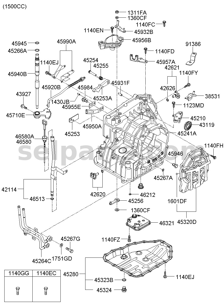Genuine CASE-TRANSMISSION for Hyundai Grand Starex #452414C005