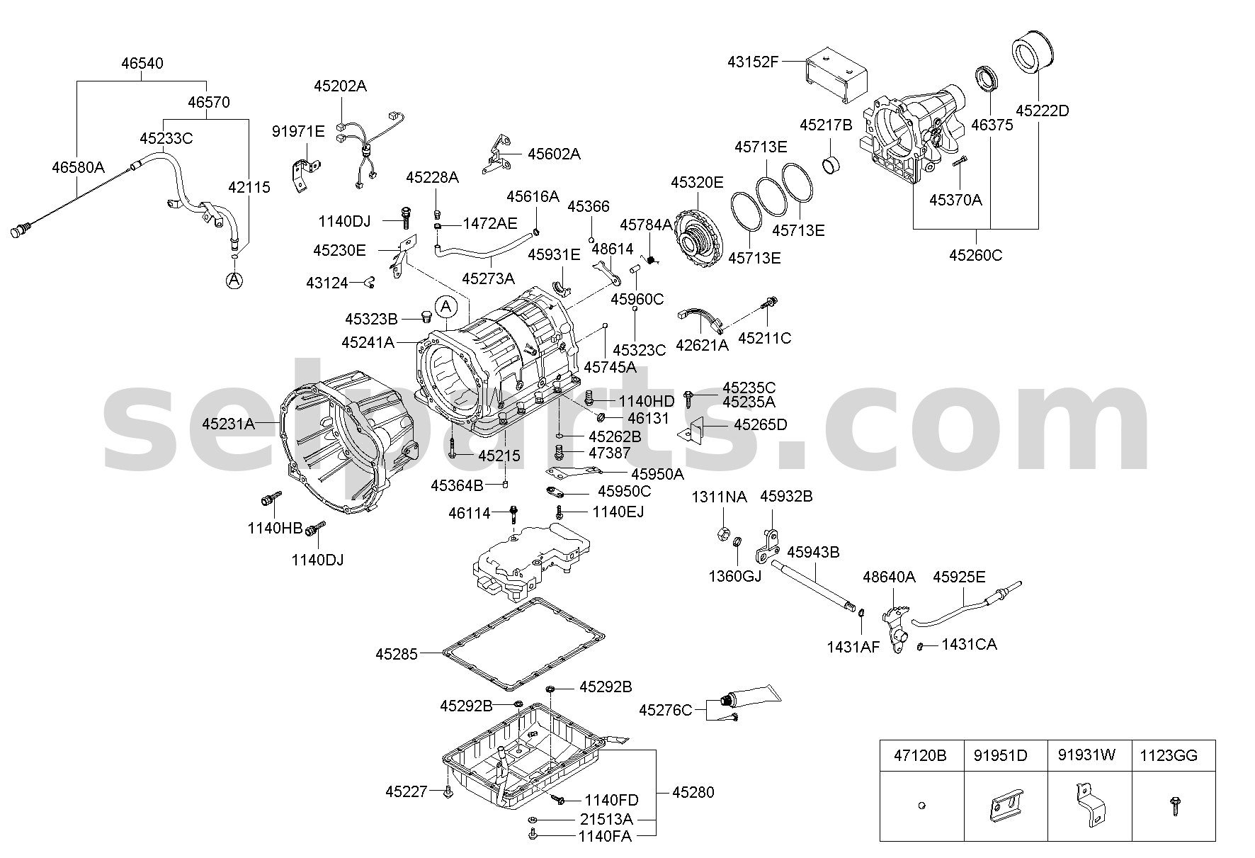 Genuine HOUSING ASSY-RR EXTENSION for Hyundai Grand Starex #452604C550