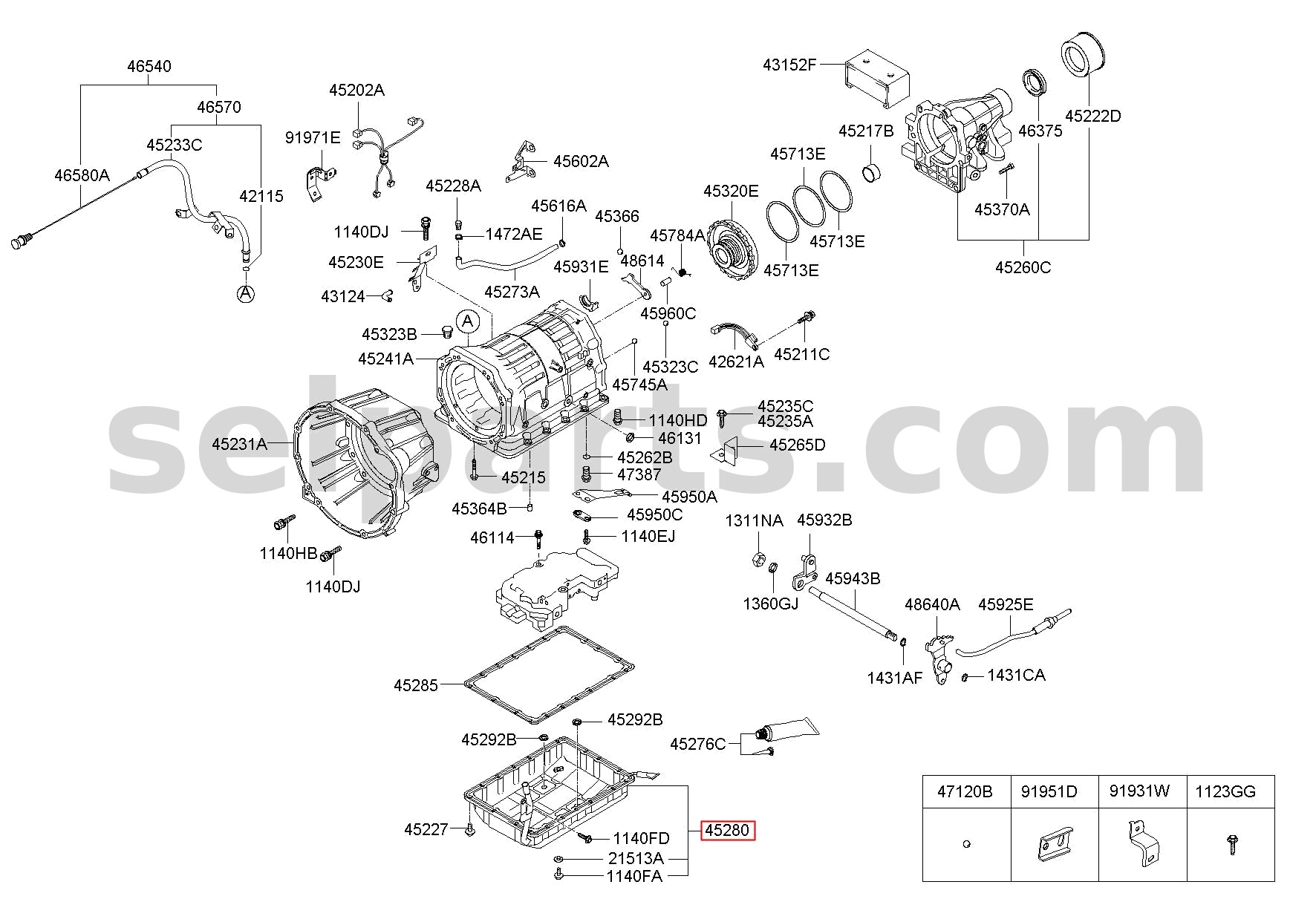 Genuine PAN ASSY-ATA OIL for Hyundai Grand Starex #452804C500