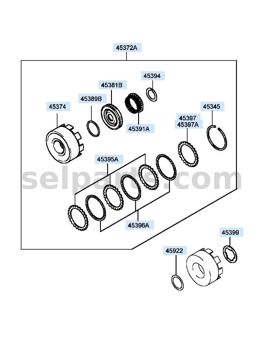 Genuine PISTON ASSY-CLUTCH for Hyundai Grand Starex #453814A030
