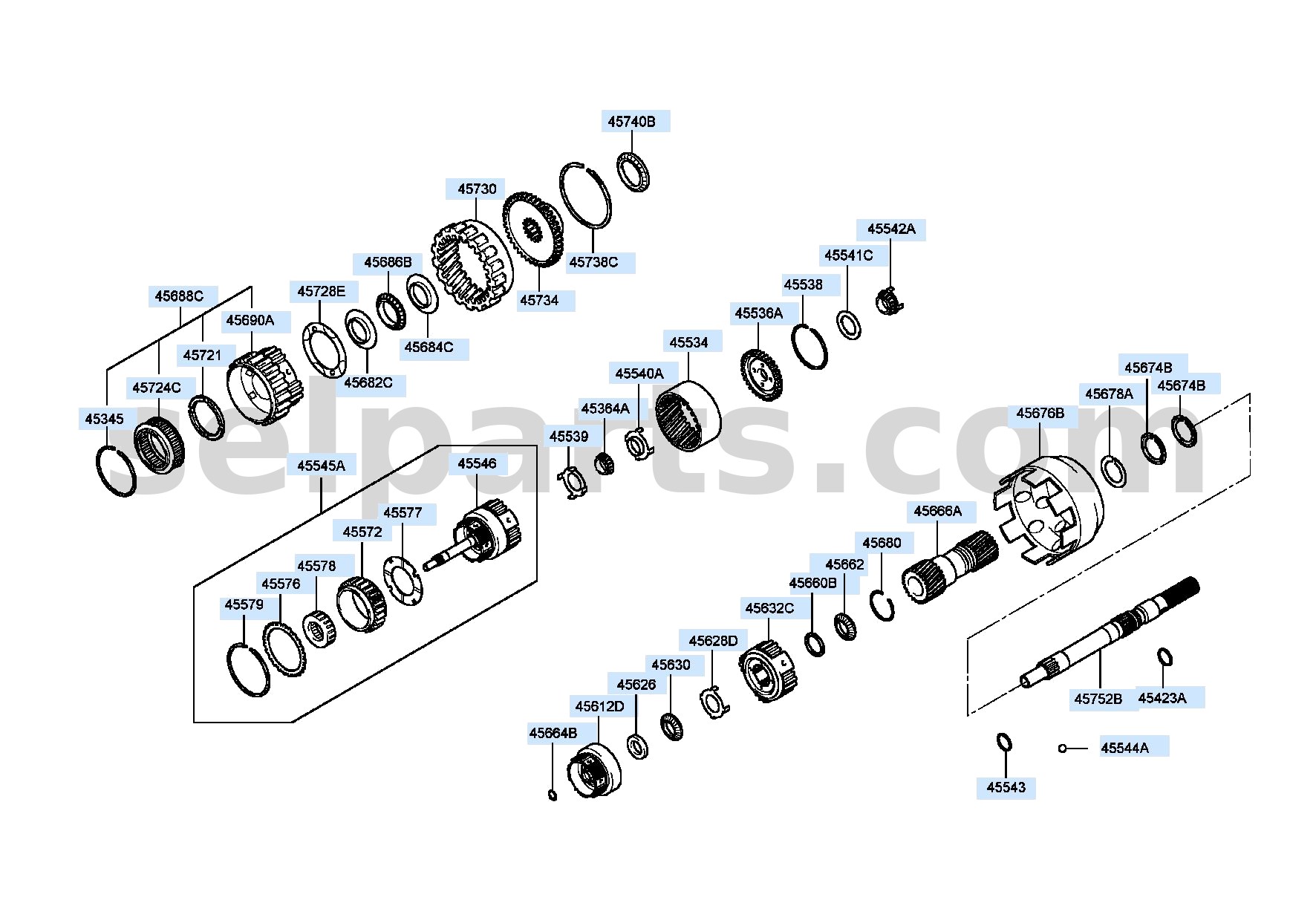 Genuine GEAR ASSY-PLANETARY for Hyundai Grand Starex #456884A030