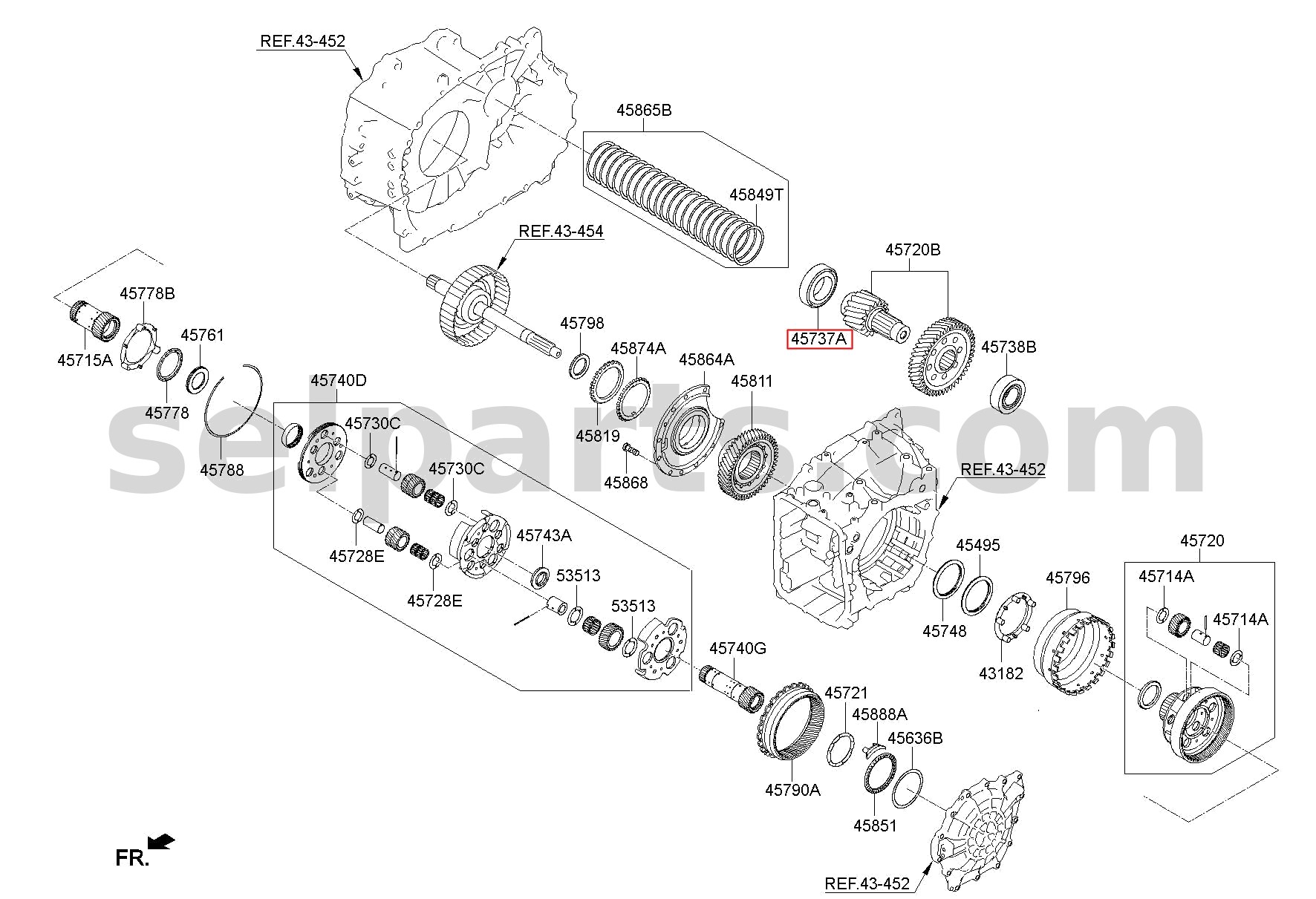 Genuine BEARING-TAPER ROLLER for Hyundai Sonata #457373B800