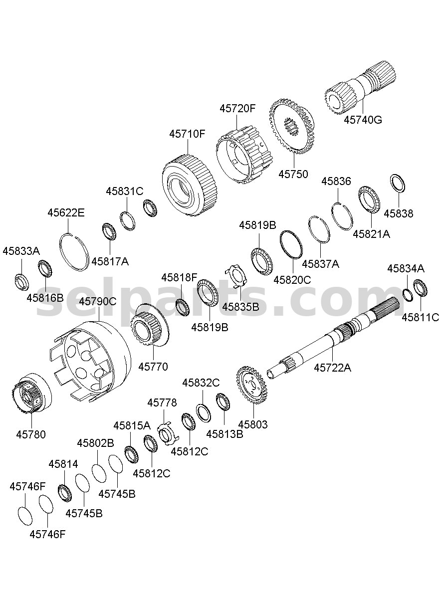 Genuine CARRIER ASSY-REAR PLANET for Hyundai Grand Starex #457804C500