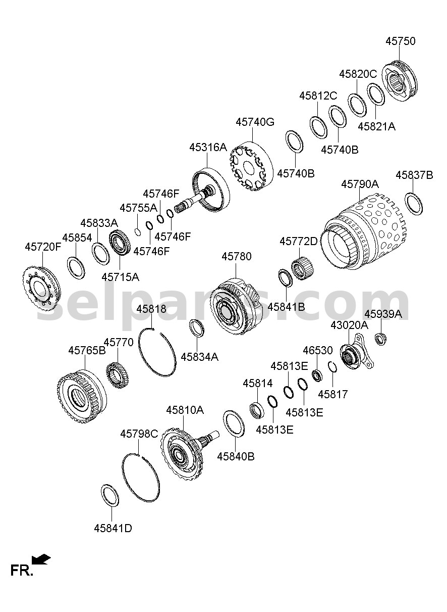 Genuine BEARING ASSY-THRUST NEEDLE for Hyundai Grand Starex #458144C000